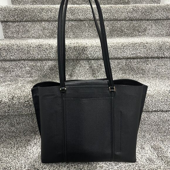 NEW Cole Haan Everyday Grand Series Black Leather Tote Bag Top Zip, Retails $310 - Picture 5 of 16